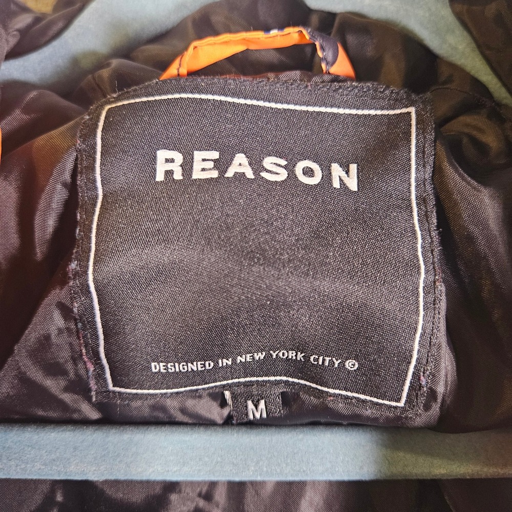 Reason Mens Puffer Jacket Graphic Great Wave Streetwear Hypebeast Urban Sz M - Picture 7 of 10